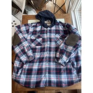 Legendary Whitetails Hooded Plaid Sherpa Lined Flannel Shirt Jacket Size 5XL
